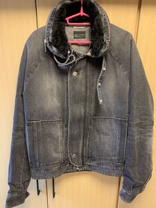 正規 18AW Saint Laurent Paris サンローランパリ ボア デニムジャケット 黒 XS 489263 YX960