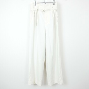 BEAUTY&YOUTH UNITED ARROWS ビューティ&ユース ダブルクロス ハイウエスト タックベルト ワイドパンツ WHITE S