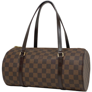 ルイ・ヴィトン Louis Vuitton パピヨン 30 バレルバッグ 筒型 ハンドバッグ ダミエ ブラウン N51303 レディース 【中古】