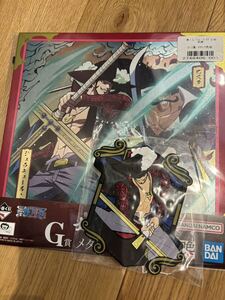 一番くじ　ワンピース EX 士魂ノ系譜　H賞 ラバーコースター　メタリック色紙　ジュラキュール・ミホークセット　検索用ゾロリューマ