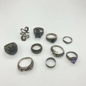 1円〜 5M リング SILVER925 シルバー925 銀製品 シルバーアクセサリー 指輪 10点まとめて 総重量約98g ヴィンテージ レトロ オオカミ 