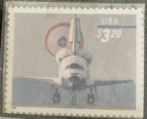 外国切手 アメリカ 着陸するスペースシャトル セルフ糊