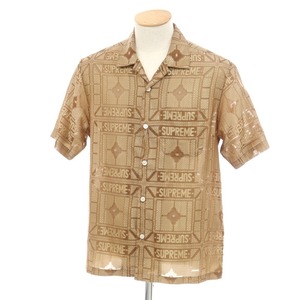 【中古】シュプリーム Supreme 2024年春夏 Tray Jacquard S/S Shirt ポリエステルレーヨン 半袖シャツ タン【サイズS】