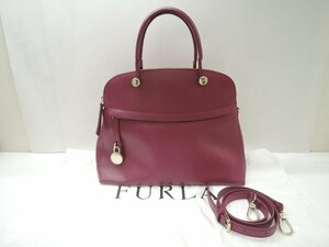 フルラ FURLA パイパー 2way ショルダーバッグ ハンドバッグ パープル 中古 ランクA BRB・バッグ・財布