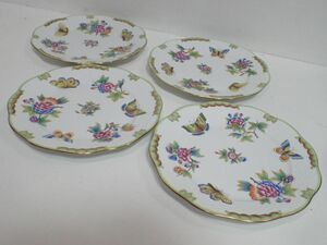 H243/8D♪HEREND HVNGARY/ヘレンド ハンガリー HANDPAINTED/ハンドハンドペイント 食器 4枚セット 美品♪