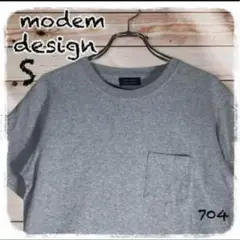 ☆【modem design】モデムデザイン 半袖 Tシャツ グレー Sサイズ