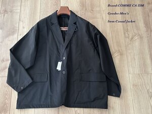 新品 COMME CA COMMUNE コムサコミューン ナイロン裏毛 リラックス ジャケット Fサイズ 05ブラック 01JA01 定価22,000円