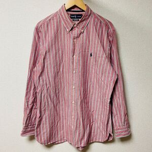 RalphLauren ラルフローレン　シャツ　長袖　ストライプ　古着　BD メンズ　XL