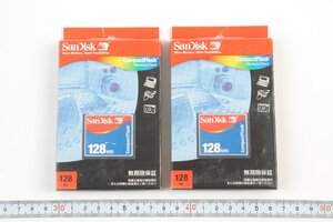 ※ 2個 未使用品 サンディスク SanDisk CFカード 128MB 箱 ケース付 0841