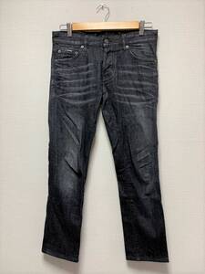 美品☆[DSQUARED2] 15AW ヴィンテージ加工 ストレッチスリム ブラックデニムパンツ 42 イタリア製 S74LA0714 ディースクエアード