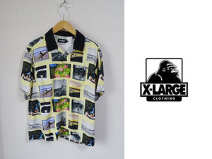 ★送料無料匿名発送★美品★X-LARGE★エクストララージ ★S/S ALLOVER PHOTO PRINT SHIRT★レーヨンシャツフォト