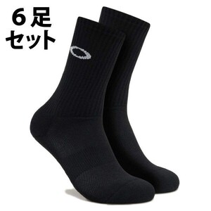 【新品】オークリー [6足セット] 2P SOCK REGULAR x3 FOS901563 27-29cm Blackout(02E) Oakley ソックス レギュラー 靴下 01-05-00015