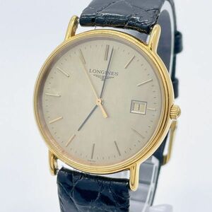 【1円スタート】LONGINES ロンジン グランドクラシック L4.636.2 デイト ラウンド ゴールド文字盤 メンズ腕時計 ジャンク品 現状渡し