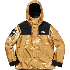 即決 supreme north Metallic Mountain Parka gold M