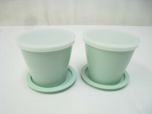 2点セット 新品 未使用 Tupperware タッパーウェア カップシール ミントブルー 水色 190ml 8.5×7ｃｍ