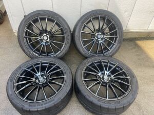 WEDS ウェッズスポーツ SA35R 245/40R18タイヤ付けホイール18インチ8.5JOFF+50 PCD114.3-5H 中古4本セット