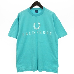 フレッドペリー FRED PERRY Tシャツ 半袖 ロゴ プリント ブルー M 240927E メンズ