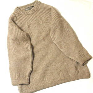 ニュージーランド製 MERINO MINK ポッサムファー ミドルゲージニット M(XL以上) チュニック ビッグシルエット 大きいサイズ