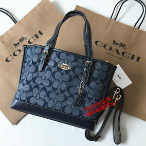 ★COACHバッグ★コーチ CH228 デニムネイビー ハンドバッグ トートバッグ ショルダーバッグ 手提げバッグ レディーバッグ アウトレット品