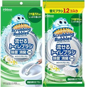 除菌ホワイトブロッサム 流せるトイレブラシ 除菌消臭プラス ホワイトブロッサムの香り 本体+付け替え用 16個