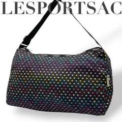 LESPORTSAC レスポートサック　ボストンバッグ　ブラック　黒　ハート柄