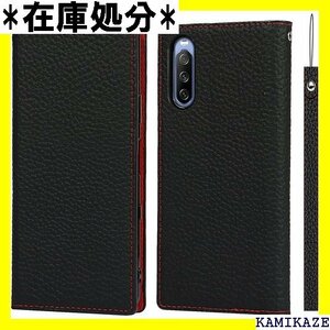 Xperia 10 III ケース手帳型 SOG04 ップ付 ヘッドフォンケーブル 耐衝撃 6色選択 ブラック 1307