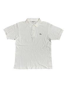 ラコステ LACOSTE 半袖 ポロシャツ ホワイト 鹿の子 トップス ロゴ サイズ4 ム671