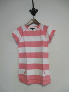 GAPKids ピンク×白ボーダーTシャツチュニック（USED）21223②