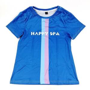 【新品・未使用】「HAPPY SPA」Sサイズ ユニフォーム ゲームシャツ Tシャツ uniform game shirt tee ブルー blue スポーツウェア (#D8DBF)