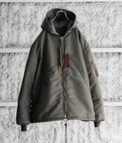 UNUSED US2348 MA-1 hooded jacket "GREEN"