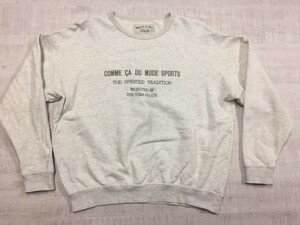 コムサデモード COMME CA DU MODE レトロ モード 刺繍 クロップド スウェットトレーナー プルオーバー レディース 綿100% ライトグレー