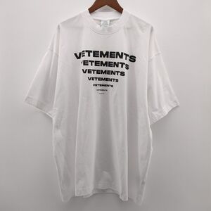 ヴェトモン　半袖Tシャツ　ロゴプリント　クルーネック　ホワイト　SIZE XS　コットン　VETEMENTS ◆3109/宮竹店