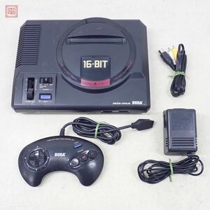 動作品 MD メガドライブ 本体 HAA-2510 MEGA DRIVE セガ SEGA AC/AVケーブル/コントローラ付【20