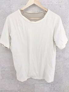 ◇ SHIPS シップス コットン100% 半袖 Tシャツ カットソー L ベージュ　ブラウン レディース