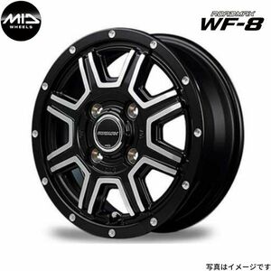 マルカ ホイール ロードマックス WF-8 ホンダ ライフ JC系 MID 【14×4.5J 4-100 INSET43 ブラック+R&DP】 1本単品