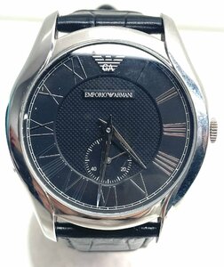 【稼働品】EMPORIO ARMANI エンポリオアルマーニ AR-1703 腕時計 クオーツ アナログ スモールセコンド ステンレススチール ブラック