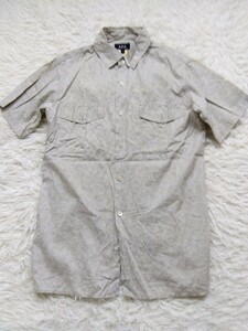 ☆☆サマーセ～ル☆☆　A.P.C アーぺーセー 半袖シャツ トップス メンズ 柄 Sサイズ コットン カーキカラー フランス 薄手 良品