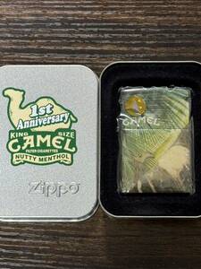 zippo CAMEL NUTTY MENTHOL 1st Anniversary キャメル 2008年製 KING SIZE 特殊加工品 両面デザイン 限定品 ラメ加工 専用缶ケース 保証書