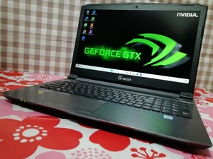 ゲーミングノートPC 15.6インチFULLHD G gear N1564J Core i7-7700HQ★メモリ8G(即決時16GB) SSD512GB GTX1050ti WiFi Office 充電器