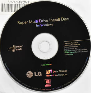 LG電子 DVDマルチドライブ付属 Super Multi Drive Install Disc (DVD書込みソフト Power2GO) 2012年製 送料120円から (管:DN07 x4s