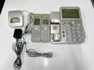 中古 パナソニック Panasonic コードレス 電話機 子機2台付き VE-GD78ーN シャンパンゴールド 初期化済 引取歓迎 茨城県 0527あら1 C1 80