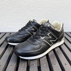 UK製【LIMITED EDITION】NEW BALANCE LM576UK BKU BLACK/TAN US7D 25cm オールレザー 限定 M576 イギリス英国製 NB ブラック 黒 スニーカー