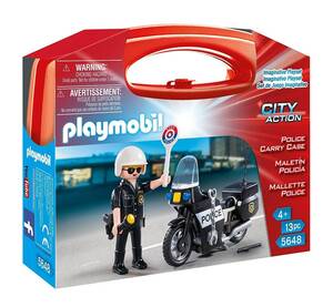 即決！新品 PLAYMOBIL 5648 キャリーケース 警察官とバイク プレイモービル