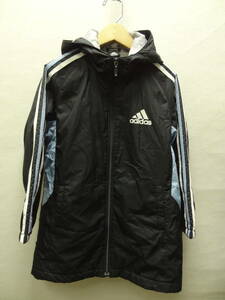 全国送料無料 アディダス adidas 子供服キッズ男＆女の子 ポリ100％素材 サッカー等スポーツ 中綿 防寒 秋冬物 コート ジャケット 120