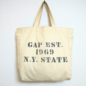 (^w^)b GAP ギャップ トート バッグ カバン 鞄 GAP EST. 1969 N.Y. STATE ステンシル 文字 シンプル カジュアル 通勤 通学 A4対応 B0395wE