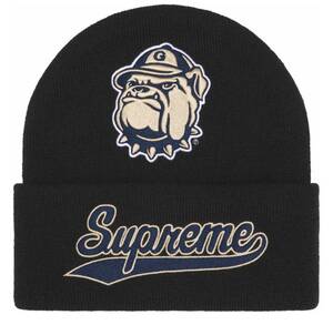 即発送 24FW Supreme Mitchell & Ness NCAA Beanie Black シュプリーム ミッチェル ビーニー ブラック ニット帽 ニットキャップ 帽子 黒