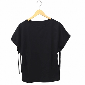 アンタイトル UNTITLED ラウンドネック 半袖 ドローコード コットン カットソー Tシャツ 2 BLACK ブラック BB153-14611JJ レディース