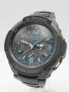 ●稼働品 CASIO カシオ G-SHOCK Gショック GW-3000BD 電波 ソーラー アナログ 腕時計 クロノグラフ メタルバンド ブラック系 メンズ●