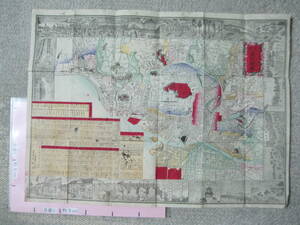 【古地図１枚】 名所絵入り東京新図 明治１７年 大村恒七 薫志堂 （51x37cm）