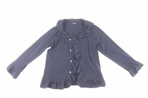 tricot COMME des GARCONS トリコ コムデギャルソン カーディガン 長袖 フリル ネイビー ストレッチ レディース 2019-NA